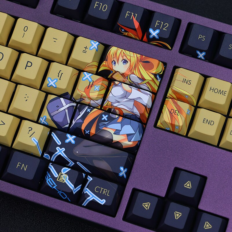 1 Set PBT Dye Subbed Keycaps 2 Dimensional Cartoon Anime Gaming Key Caps Cherry Profile Keycap For Pseudo Love Kirisaki Chitoge