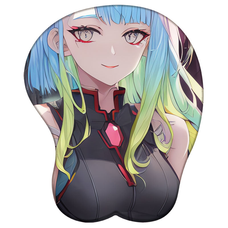 Cyberpunk Edgerunners 3D Silicone Mousepad Cyberpunk Lucy Rebecca 3D Wristband Mouse Pad Anime Game Sexy 3D Wrist Rest Mouse Mat