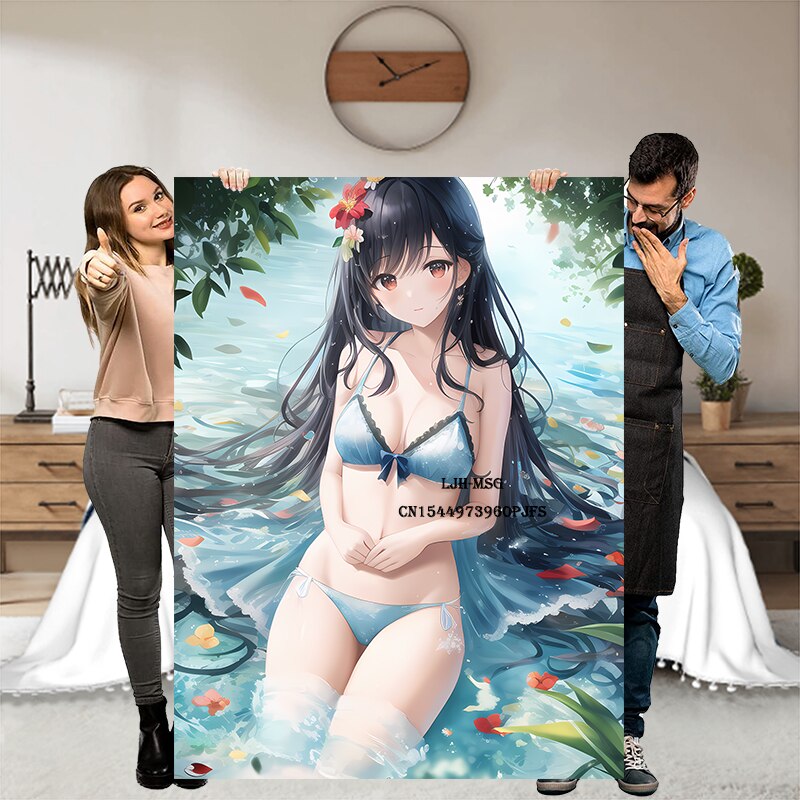 Hot Anime Sexy Girl Modern Blanket Flannel Soft Plush Sofa Bed Throwing Cartoon Blankets Gedruckt Bettdecke Geschenk Gift