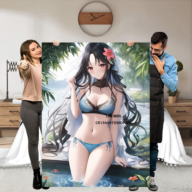 Hot Anime Sexy Girl Modern Blanket Flannel Soft Plush Sofa Bed Throwing Cartoon Blankets Gedruckt Bettdecke Geschenk Gift