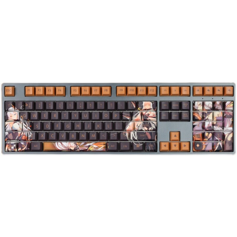 108 Keys/set PBT Dye Subbed Keycaps Cartoon Anime Gaming Key Caps Cherry Profile Keycap For Honkai Impact 3 Kiana Kaslana