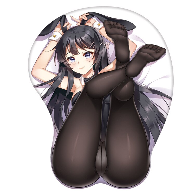 Sexy 3D Stereo Mouse Pad with Wrist Anime SPY X Family Azur Lane Sakurajima Mai Silicone Soft Mouse Mat Computer Gaming Pads