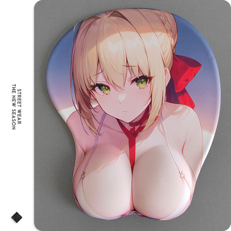 Saber Rin Sakura Alter 3D Silicone Mousepad Fate Stay Night Zero 3D Wristband Mouse Pad Anime Gaming Diy 3D Wrist Rest Mouse Mat