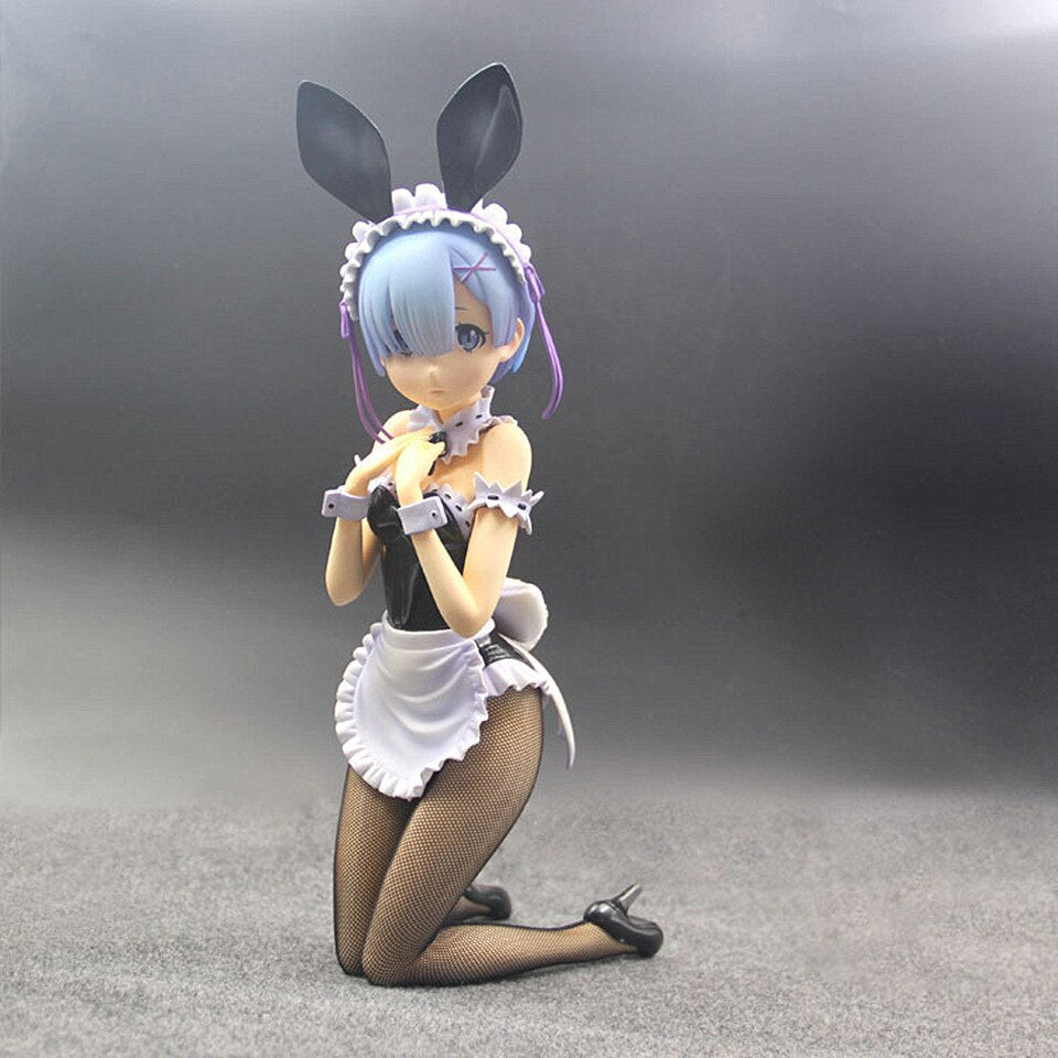 29CM Big Size Re:Life In A Different World From Zero Rem Ram Maid Outfit Bunny Girl Action Figure Toys Sexy Girl Anime Model Toy