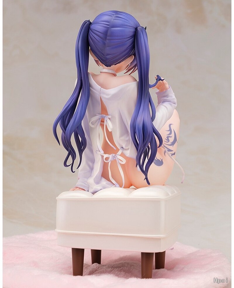 21CM Anime Blue Ghost Girl Figure Anime Model Toys Sexy Sitting Ornament Underwear Lolita Can Undress Pajamas Dress Up