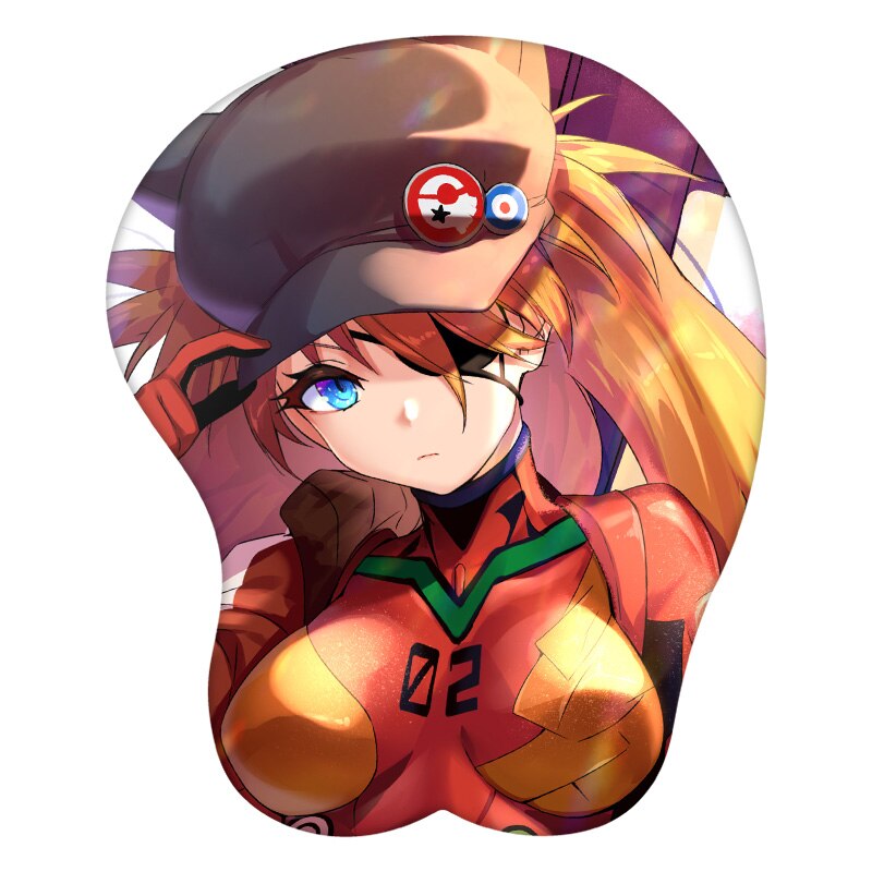 3D Mouse Pad Asuka Langley Soryu Anime Wrist Rest Silicone Sexy Creative Gaming Mousepad Mat