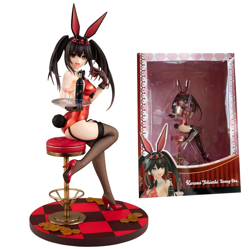 B-STYLE Date A Live White Queen Sexy Anime Figure FREEing Date A Bullet Bunny Girl Action Figure Kurumi Tokisaki Figure Doll Toy