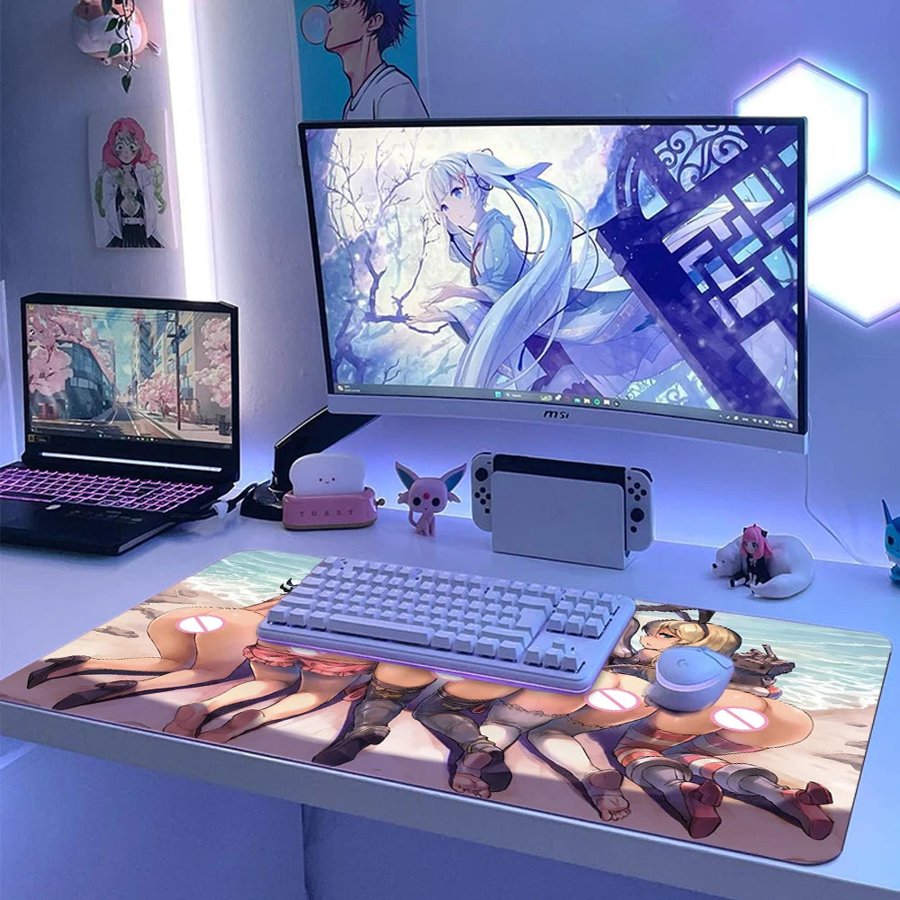 Hip Mouse Pad Sexy Playmat Anime Mat with Butt Hentai Big Ass Mousepad Nsfw Booty Mausepad Sex Large Adult Pad Desktop Carpet