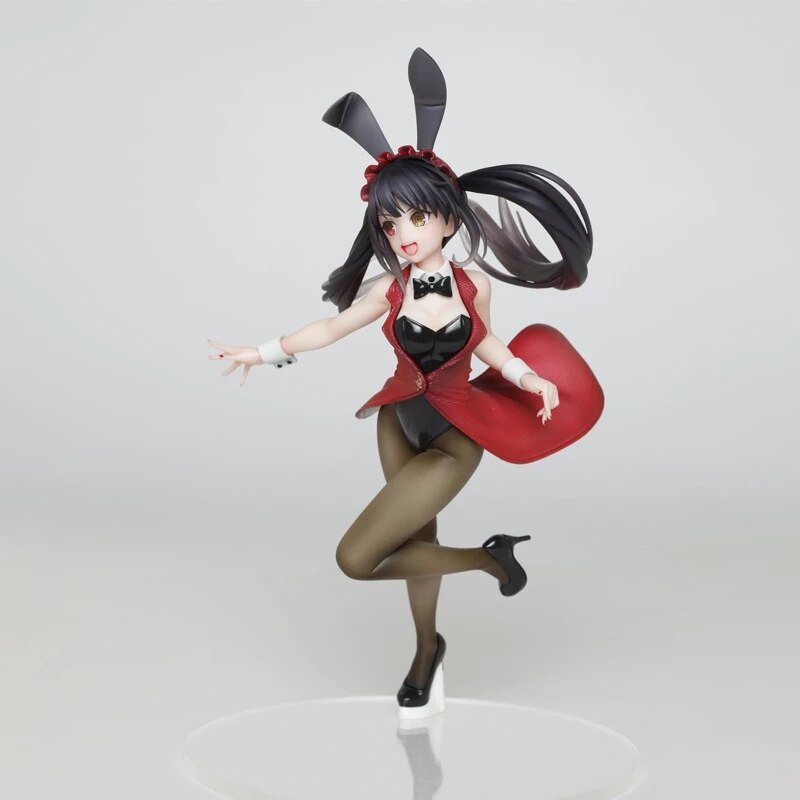 20CM Popular Anime DATE A LIVE Figure Tokisaki Kurumi Nightmare Sexy Bunny Girl Beautiful Girl Model PVC Collection Static Toys