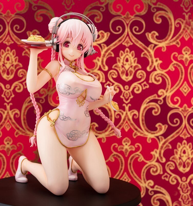 18cm Emon Restaurant Series Super Sonico Sexy Anime Figure Super Sonico China Dress Ver. Action Figure Adult Collection Doll Toy