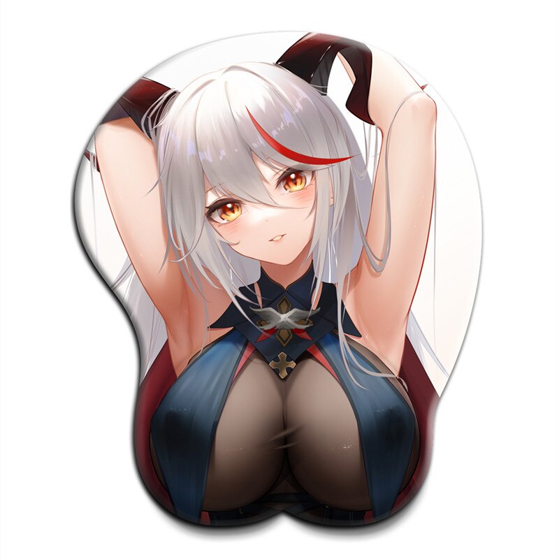 Azur Lane Big Oppai 3D Gaming Mousepad with Wrist Rest Breasts Mouse Pad for Pc Gamer Mat Soft and Comfortable