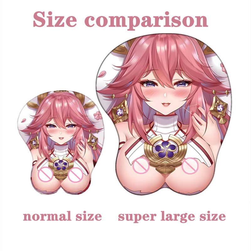 Genshin Impact Hutao Super Large Oppai Mouse Pad 3D Anime Cute Gaming Boobs Mat with Silicone Gel Wrist Rest