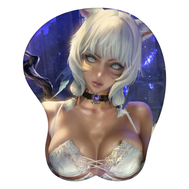 Y&#39;shtola Rhul Final Fantasy XIV 3D Mouse Pad Anime Wrist Rest Silicone Sexy Creative Gaming Mousepad Mat