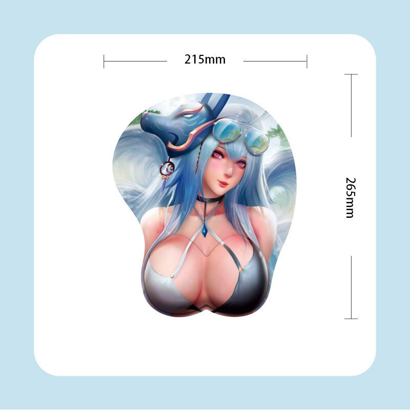 Anime Sexy Girl 3D Mouse Pad Mouse Mat with Wrist Rest Silicone Laptops Computer Mouse Pad Work Office Gaming Desk Mat Gift