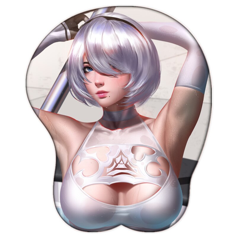 Game Nier 2B 3D Sexy Gir Opaii Mouse Pads with Soft Wrist Rest Non-slip Gaming Mousepad Desk Mat for LOL CSGO