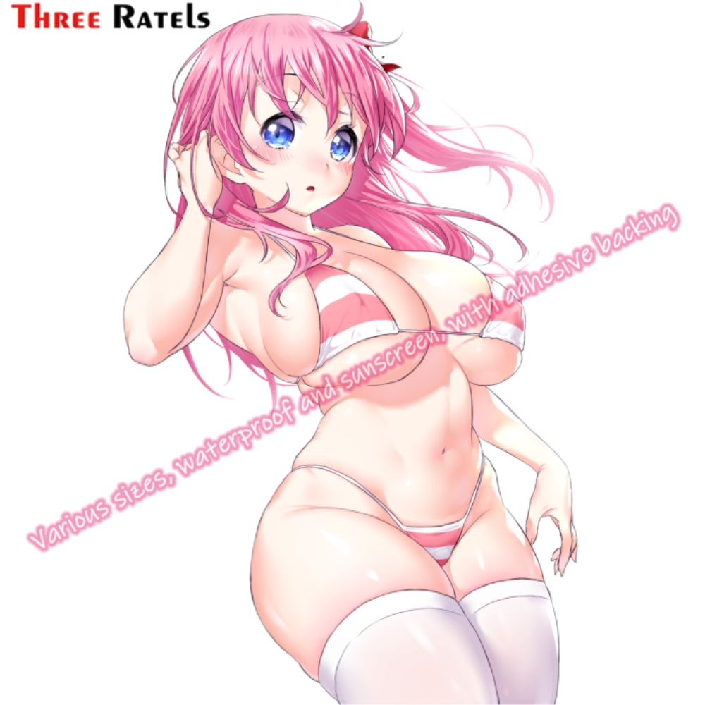 Three Ratels H624 Haramura Nodoka Saki Sexy Anime Girsl Poster Adhesive Vinyl for Car Accessories for Bmw E87 Golf Supplies