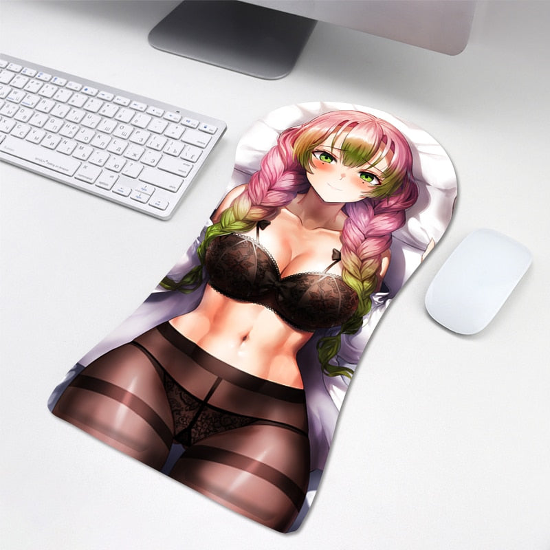 2022 New humanoid mouse pad  computer beauty chest 3d three-dimensional mouse pad wrist guard silicone wrist pad anime custom