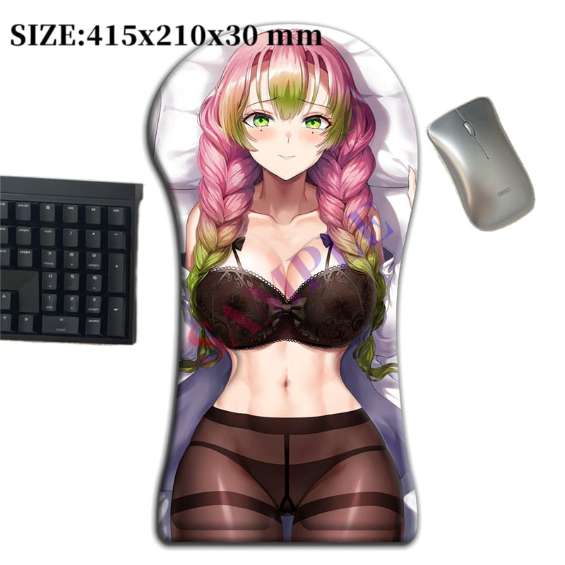 415mm Kimetsu No Yaiba Kanroji Mitsuri 3D Whole Body Large Mouse Pad Arm Wrist Rest Anime Sexy Oppai Pad