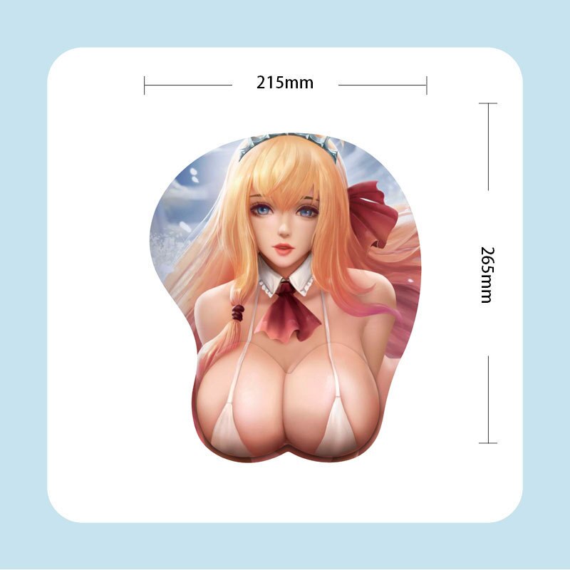 Anime Sexy Girl 3D Mouse Pad Mouse Mat with Wrist Rest Silicone Laptops Computer Mouse Pad Work Office Gaming Desk Mat Gift