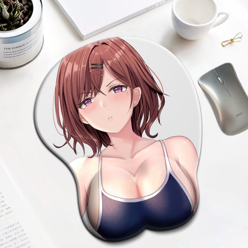 Higuchi Madoka Idolmaster Shiny Colors kawaii desk pad sexy boobs mousepad with wrist rest 3D big oppai anime gaming mouse pad