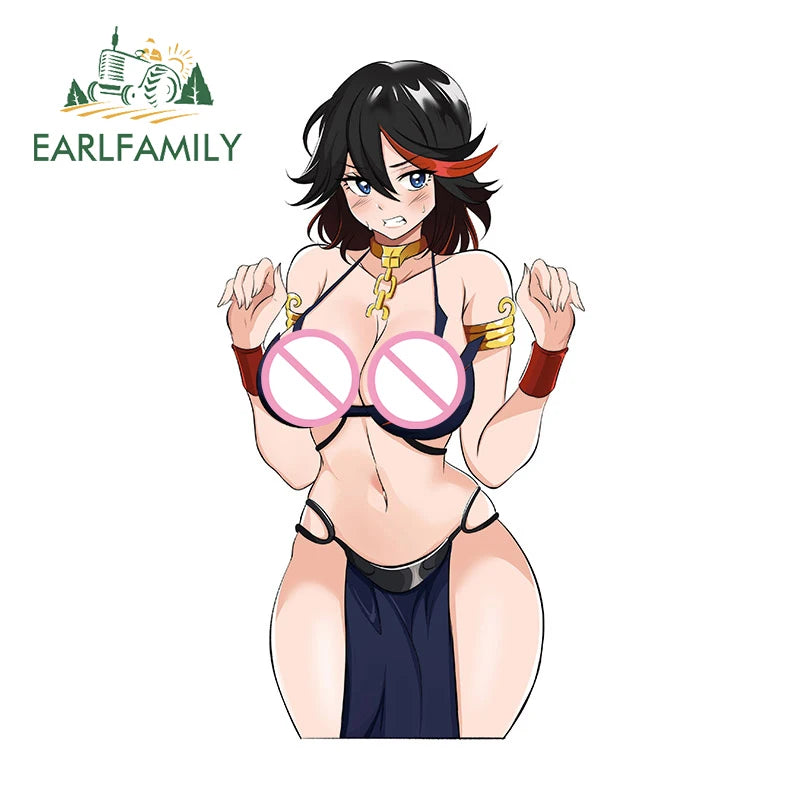 EARLFAMILY 13cm for KILL la KILL Ryuko Matoi Waifu Car Sticker Occlusion Scratch Creative Car Door Protector Accessories Decal