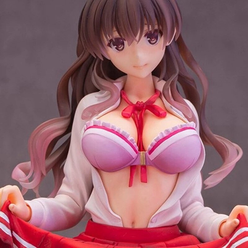 18CM Misaki Kurehito Anime Hatano Sharo Action Figure Sexy Bikini Pleated Skirt Beautiful Girl Standing Model Toys PVC Gift Doll