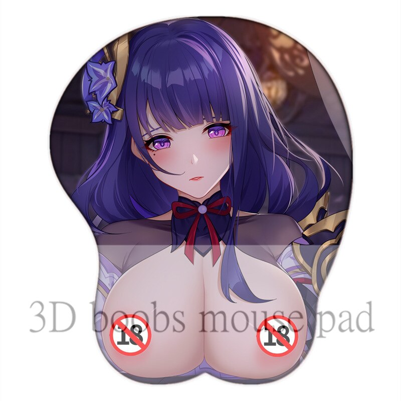 Stormpike 3D Mouse Pad with Wrist Rest Genshin Impact Raiden Shogun Soft Silicone Sexy Girl Anime Girl Big Oppai Mouse Pad