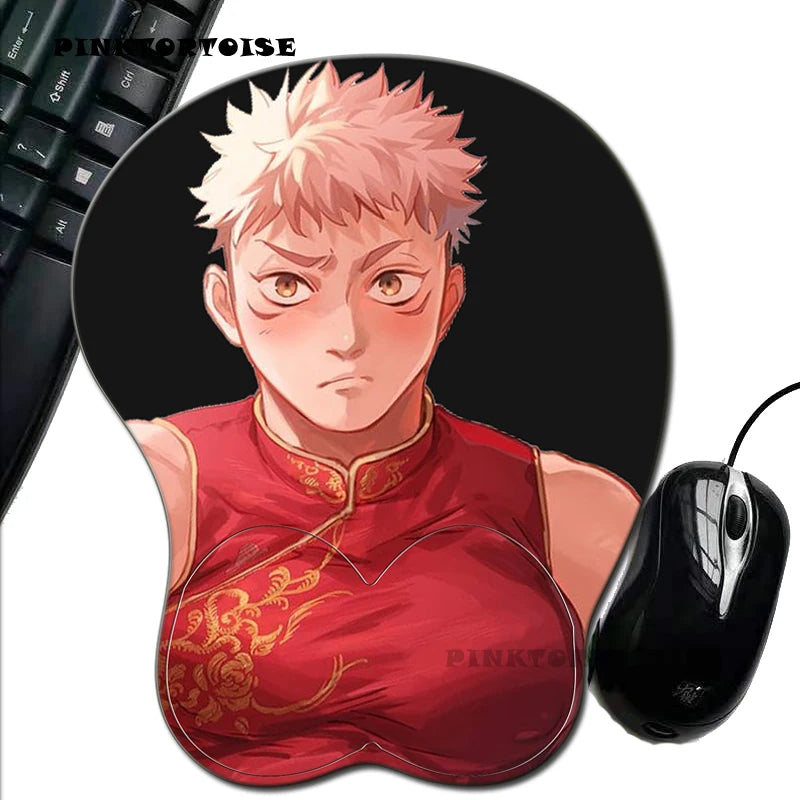 PINKTORTOISE Anime mousepad Jujutsu Kaisen MOUSE PAD MAT Silicon Itadori Yuji anime 3D mousepad MICE PAD Ergonomic MousePad