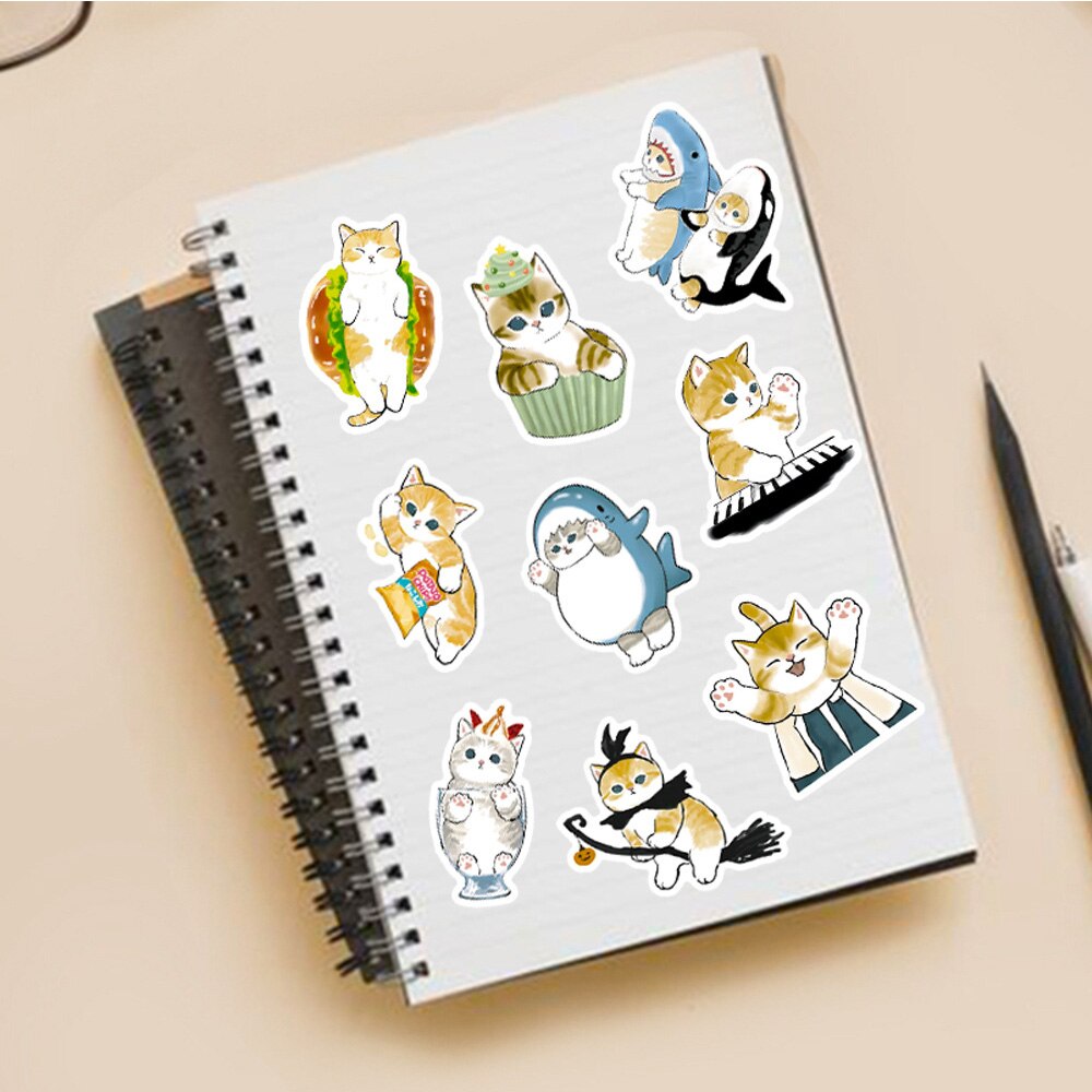 10/50pcs Mix Animal Cat Meme Stickers Graffiti Kids Toy Scrapbook Suitcase  Notebook Laptop Phone Funny Stationary Sticker Decals