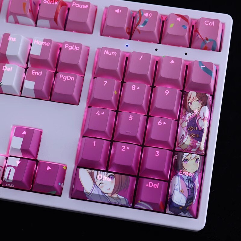 108 Keys/set Pretty Derby Special Week Keycap PBT Dye Subbed Backlit Keycaps Anime Gaming Key Caps For ANSI 61 87 104 108 Layout