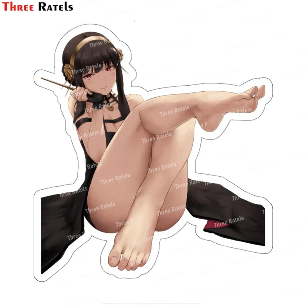 Three Ratels K144 Sexy Red Bunny Girl Stickers For Laptop Car Body Bumper Decoration Vinyl Material Waterproof