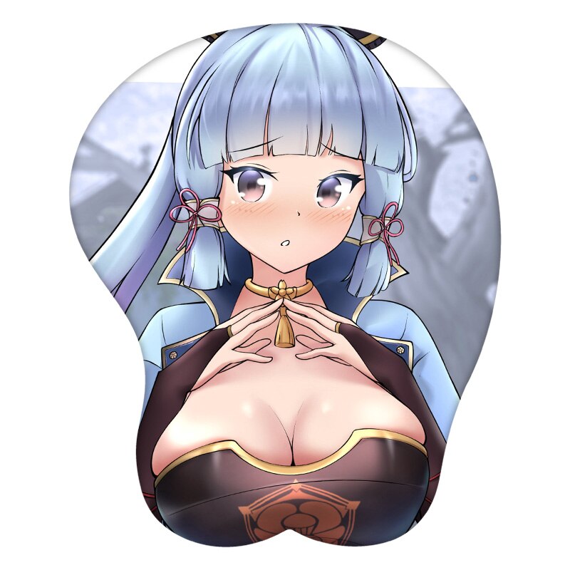 3D Mouse Pad Kamisato Ayaka Genshin Impact  Anime Wrist Rest Silicone Sexy Creative Gaming Mousepad Mat