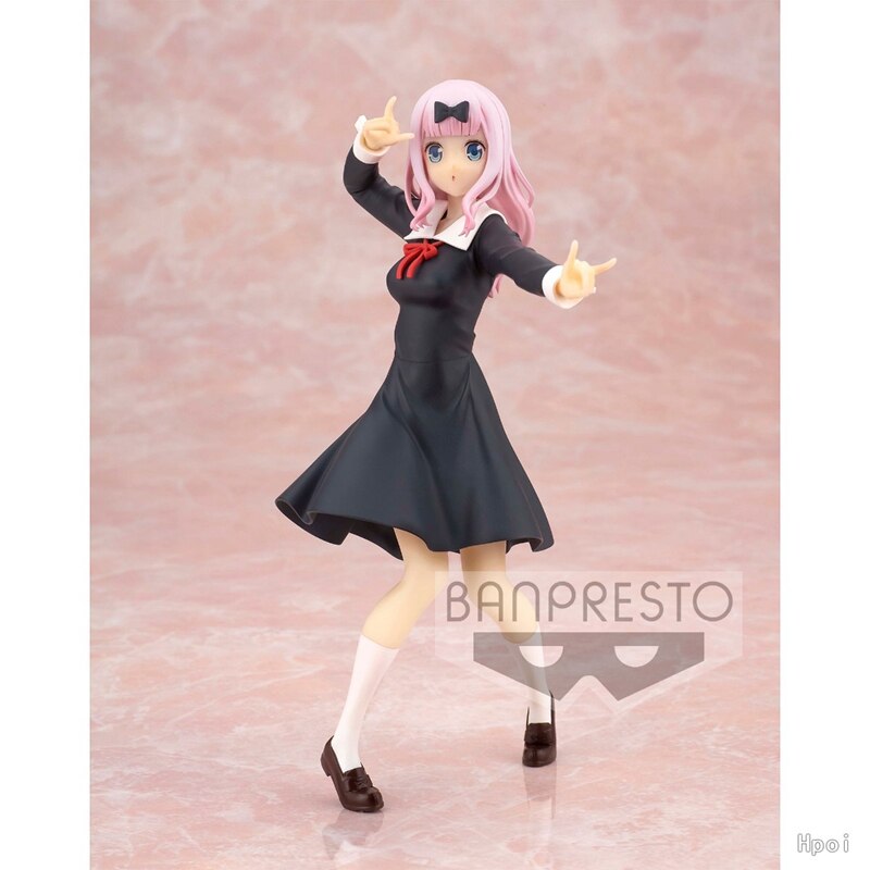 Anime Figure Kaguya-sama：Love Is War Fujiwara Chika Shinomiya Kaguya Pink Hair Black Dress Model Toy Gift Collection Ornaments