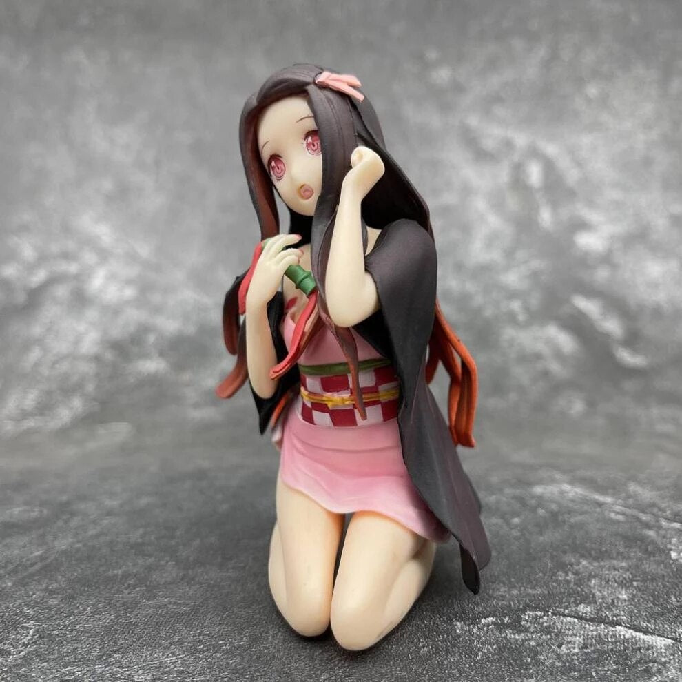 Hot 12CM Figure Kamado Nezuko Anime Demon Slayer Seated Undressing