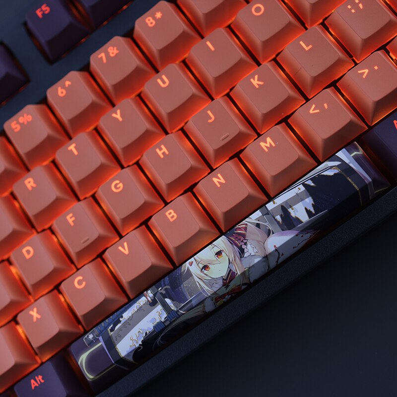 108 Keys/set Azur Lane IJN Ayanami Keycap PBT Dye Subbed Backlit Keycaps Anime Gaming Key Caps For ANSI 61 87 104 108 Layouts