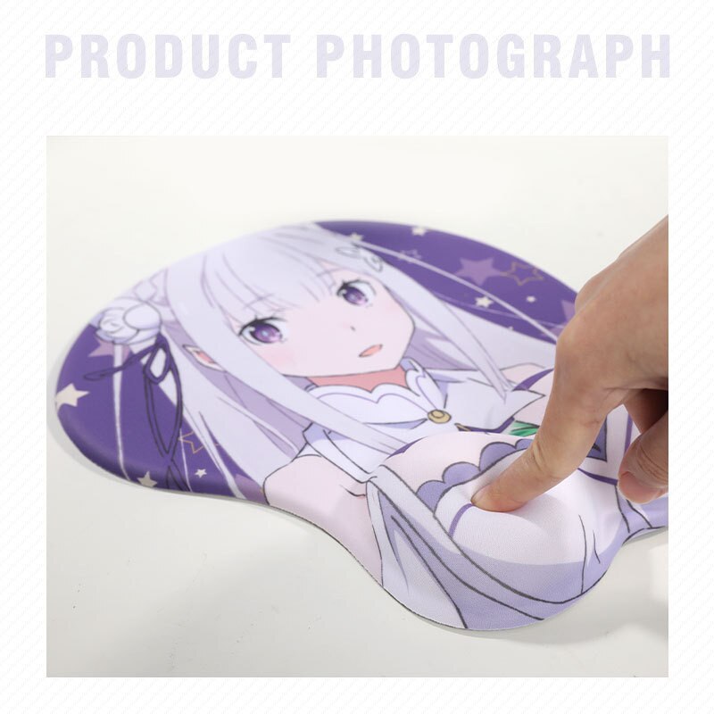 Anime Re:life In A Different World From Zero cute Emilia 3D Wrist Mouse Pad Office Game Silicone Mouse Mat Computer Accessories