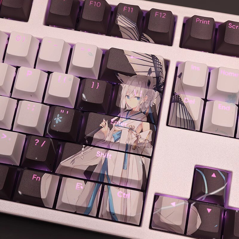 108 Keys/set Azur Lane IJN Kawakaze Keycap PBT Dye Subbed Backlit Keycaps Cartoon Anime Gaming Key Caps For ANSI 61 87 104 108