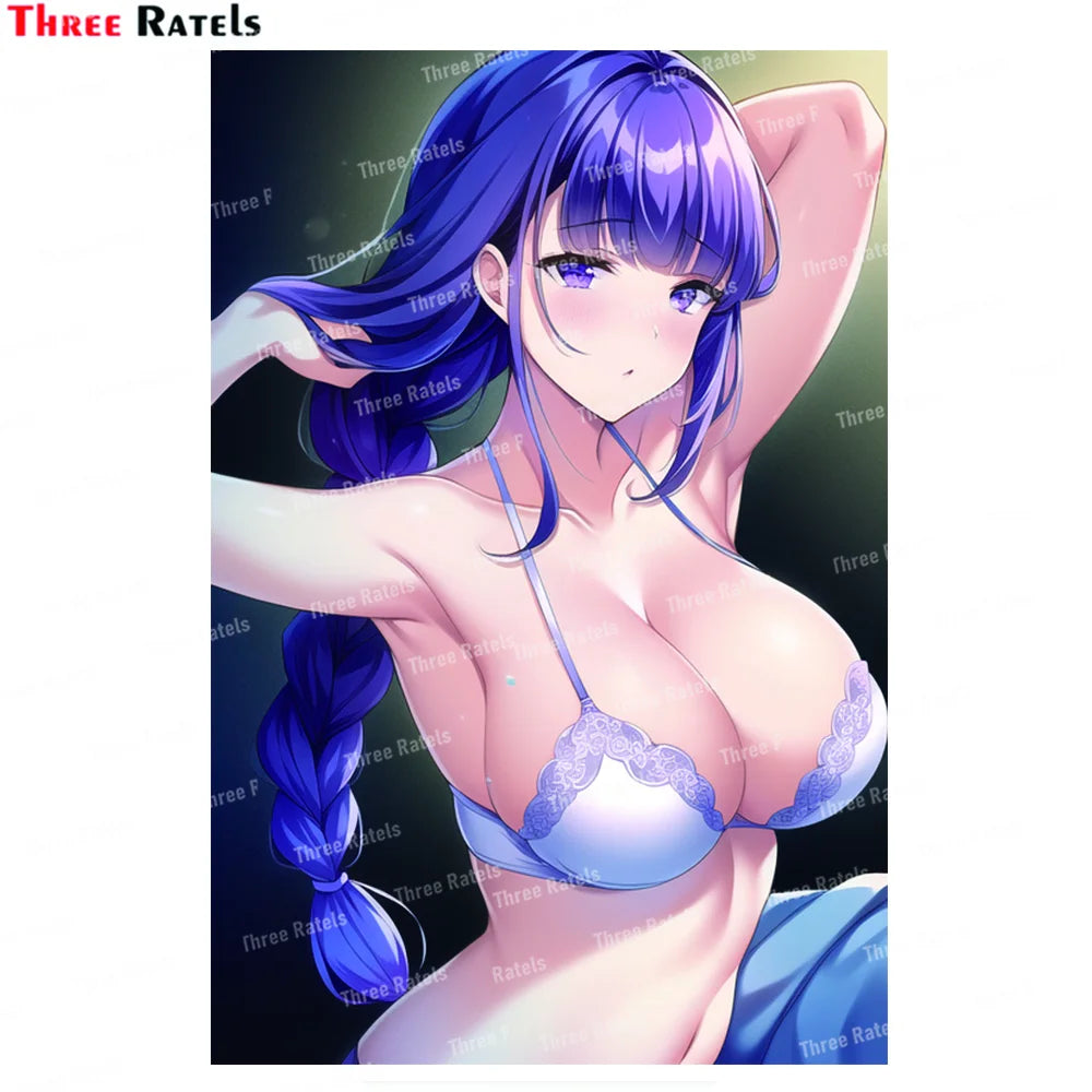 Three Ratels K286 Sexy And Cute Anime Girl Sticker For Car Styling Anime Vinyl Material Waterproof Anti Scratch  Film