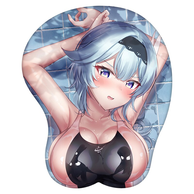 3D Mouse Pad Eula Lawrence Genshin Impact Anime Wrist Rest Silicone Sexy Creative Gaming Mousepad Mat