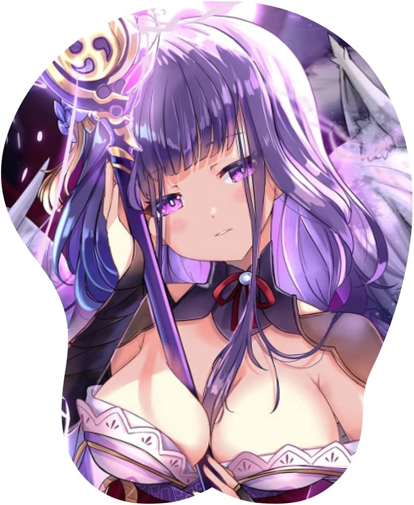 Tapis de souris Genshin Impact Hutao Ganyu Keqing Eula Yae Miko Gamer Anime Sexy Girl Tapis de souris 3D Oppai Silicone Gel Poignet Souple Mous