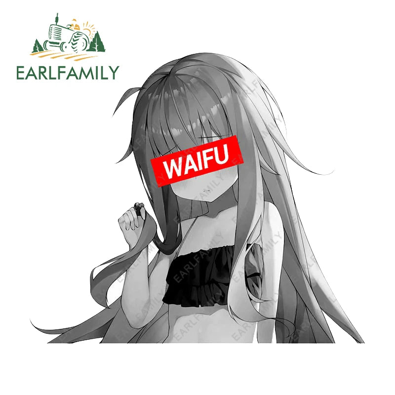 EARLFAMILY 13cm x 11.3cm for Waifu Material Car Sticker Sunscreen Waterproof Decal Original Fashionable Surfboard Trunk Car Good