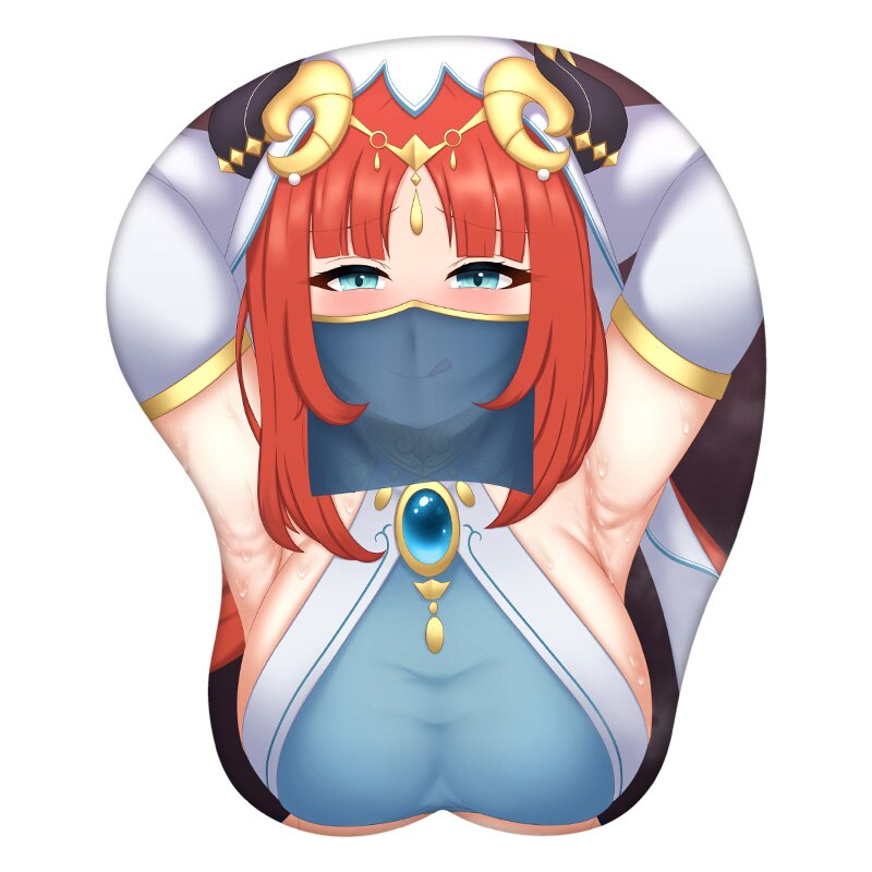 3D Mouse Pad Nilou Genshin Impact Anime Wrist Rest Silicone Sexy Creative Gaming Mousepad Mat