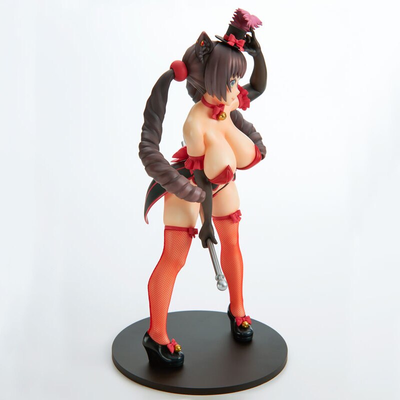 18cm Q-six Hentaii Anime Figure Burlesque Cat Belle Black Cat ver Action Figure Sexy Girl Figure Collectible Model Doll Toys