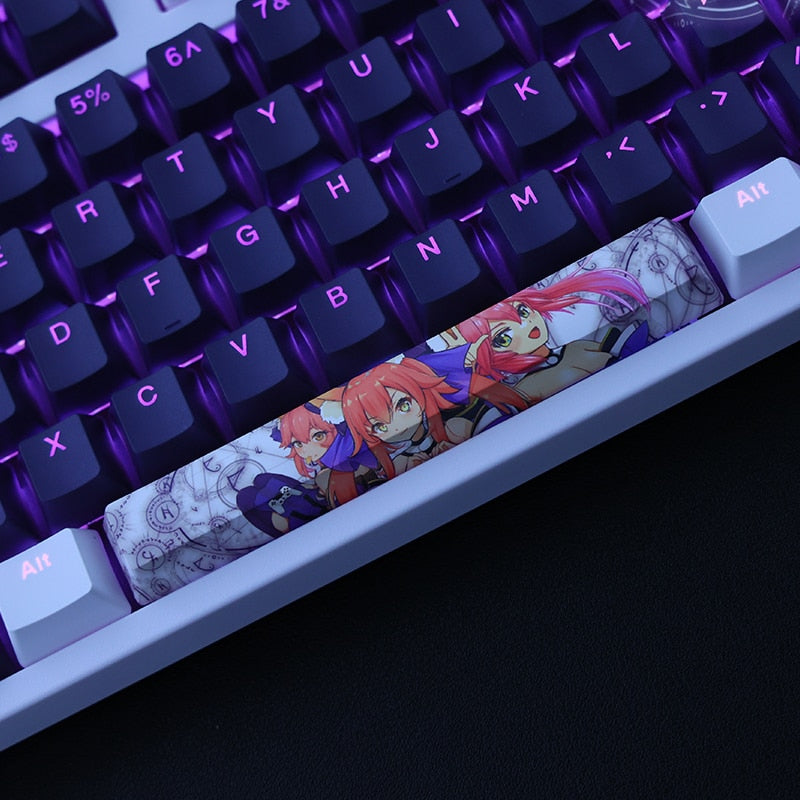 1 Set PBT Dye Subbed Keycaps Cartoon Anime Gaming Key Caps OEM Profile Backlit Keycap For Fate/Grand Order FGO Tamamo no Mae