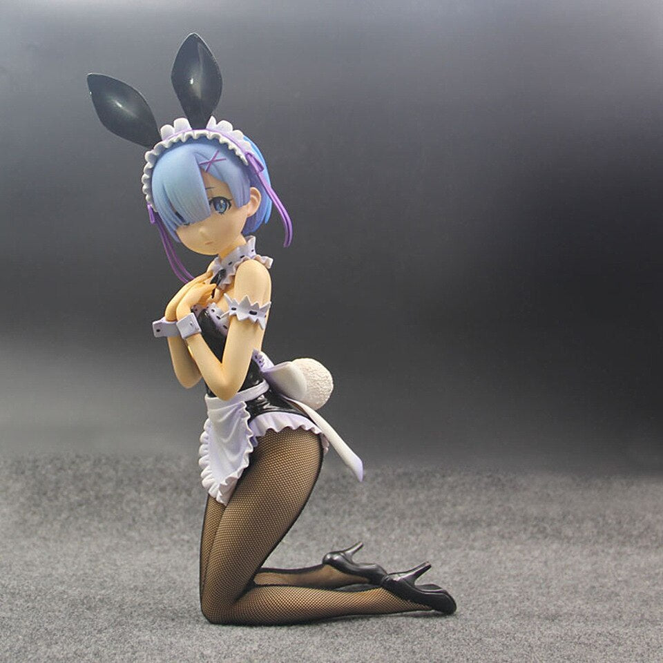 29CM Big Size Re:Life In A Different World From Zero Rem Ram Maid Outfit Bunny Girl Action Figure Toys Sexy Girl Anime Model Toy