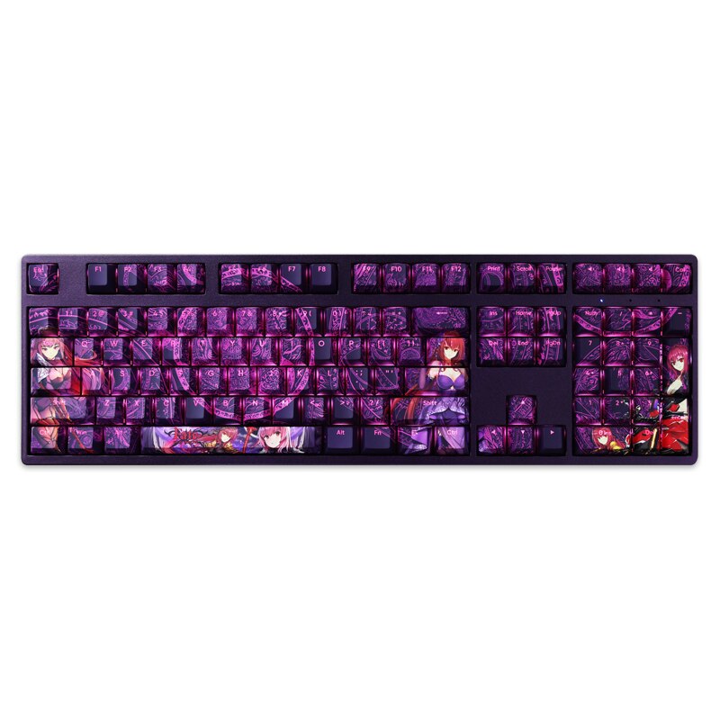 108 Keys PBT 5 Sides Dye Subbed Keycaps Cartoon Anime Gaming Key Caps Scathach Backlit Keycap For Fate Grand Order FGO