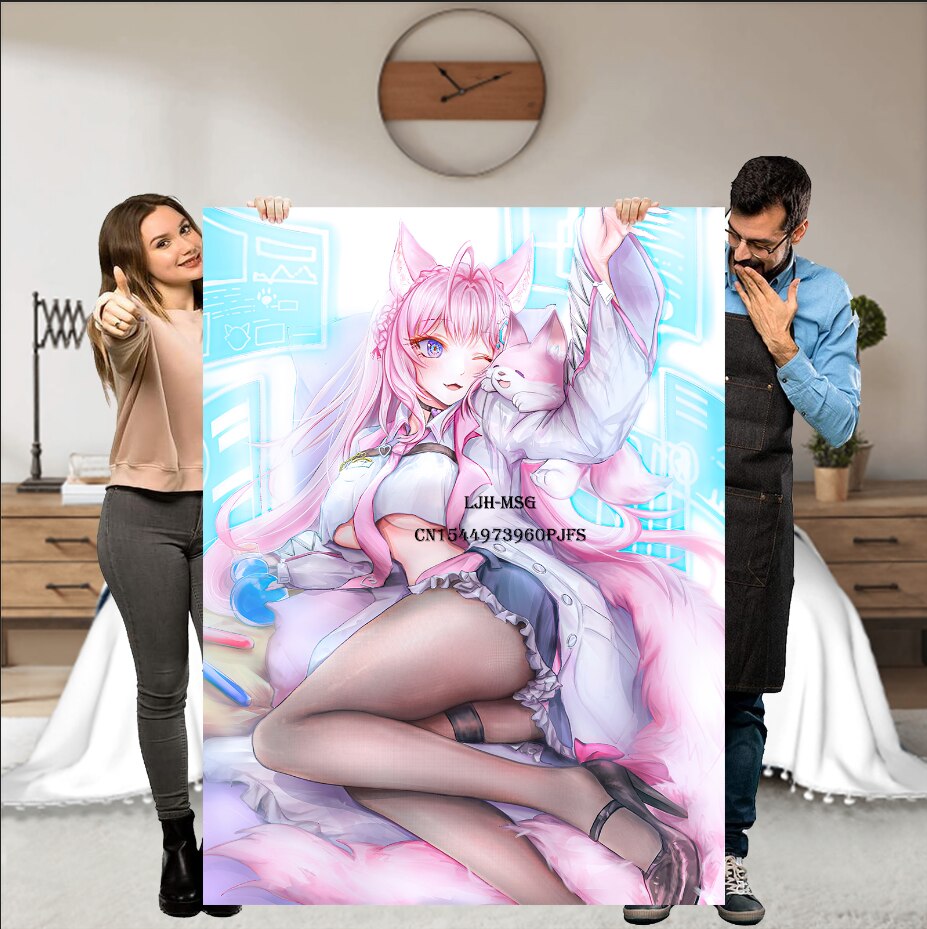 Hot Video Game Genshin Impact Blanket Overwatch Flannel Soft Plush Sofa Bed Throw Anime Otaku Waifu Blankets Gift for Bed Decor