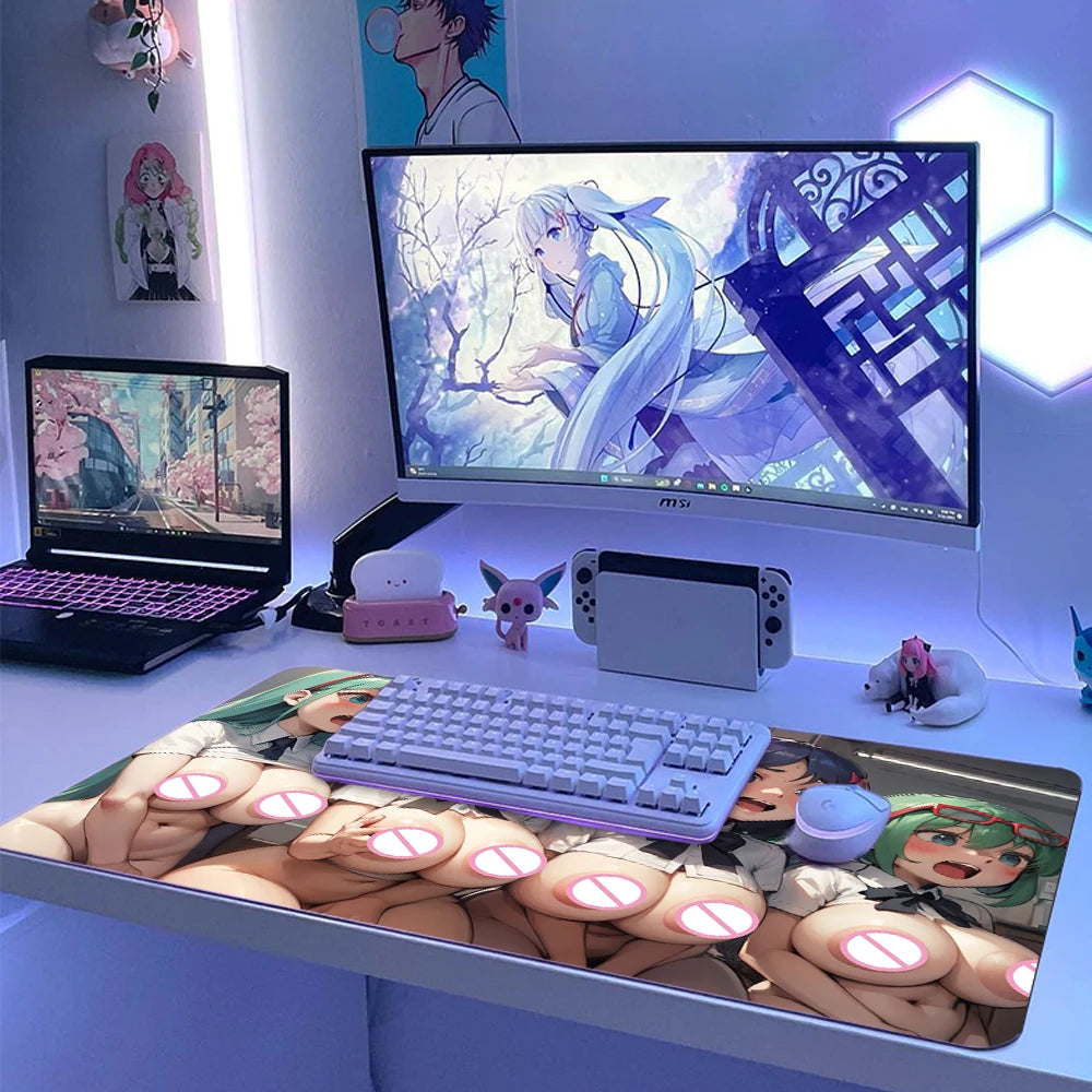 Tapis de souris avec seins et seins sexy Tapis de jeu Anime Poitrine Tapis de souris Hentai Poitrine Tapis de souris Nsfw Filles nues Butin Accessoires PC Jeux