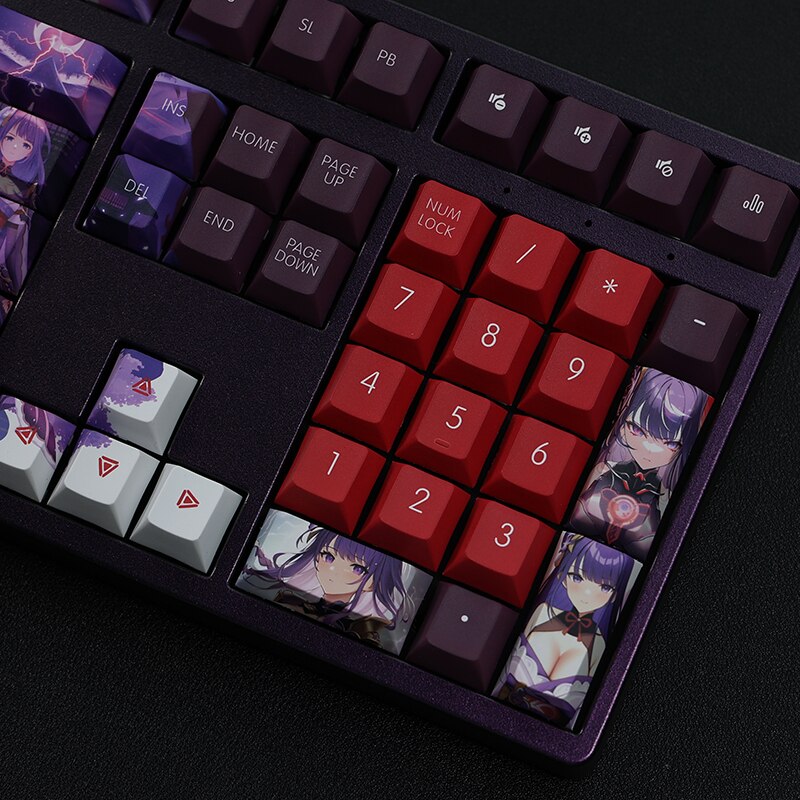 108 Keys PBT 5 Sides Dye Subbed Keycaps Anime Gaming Key Caps Cherry Profile Beelzebul Raiden Shogun Keycap For Genshin Impact