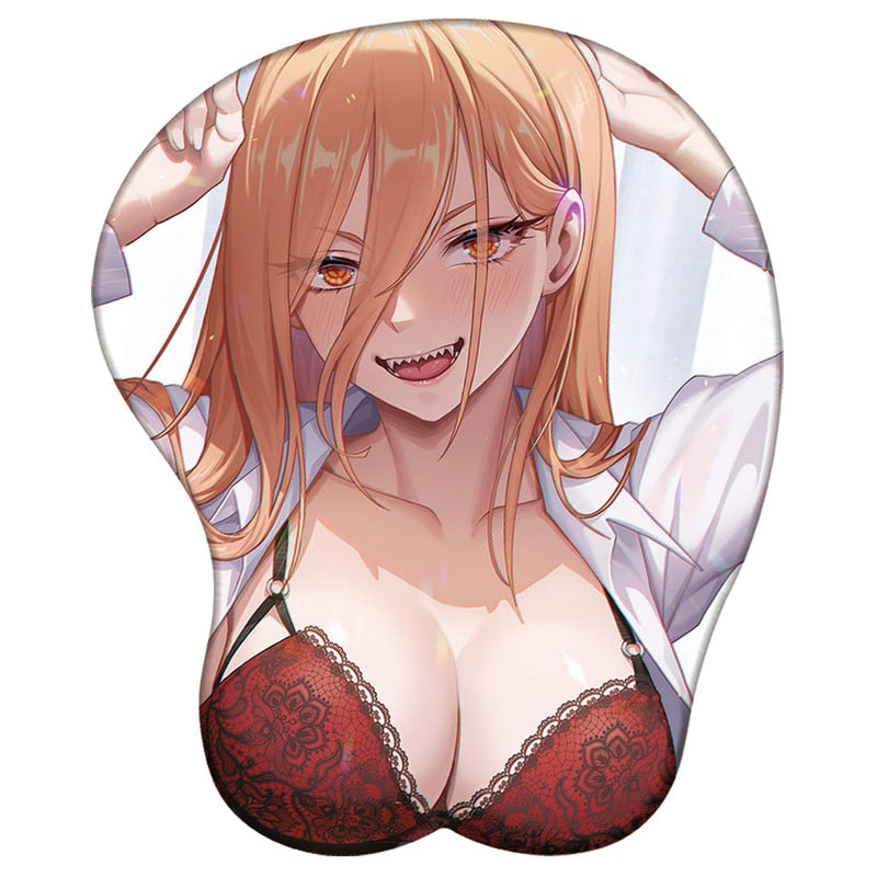 Chainsaw Man 3D Silicone Mousepad Makima Power Reze Kobeni Himeno 3D Wristband Mouse Pad Anime Game Sexy 3D Wrist Rest Mouse Mat